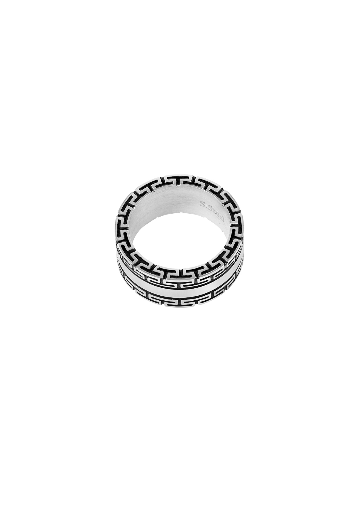 Bague homme avec motif - argent/noir Image5