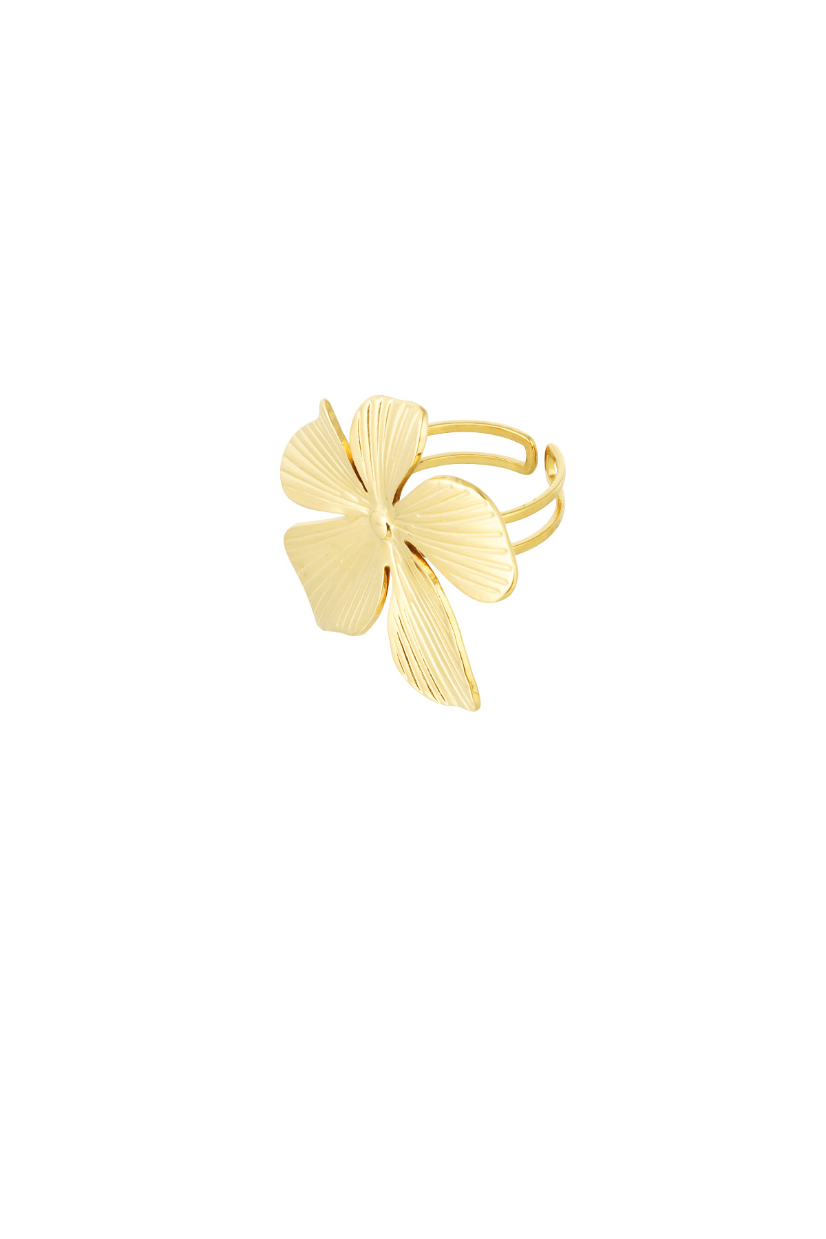 Bague grande fleur - dorée h5 Image4
