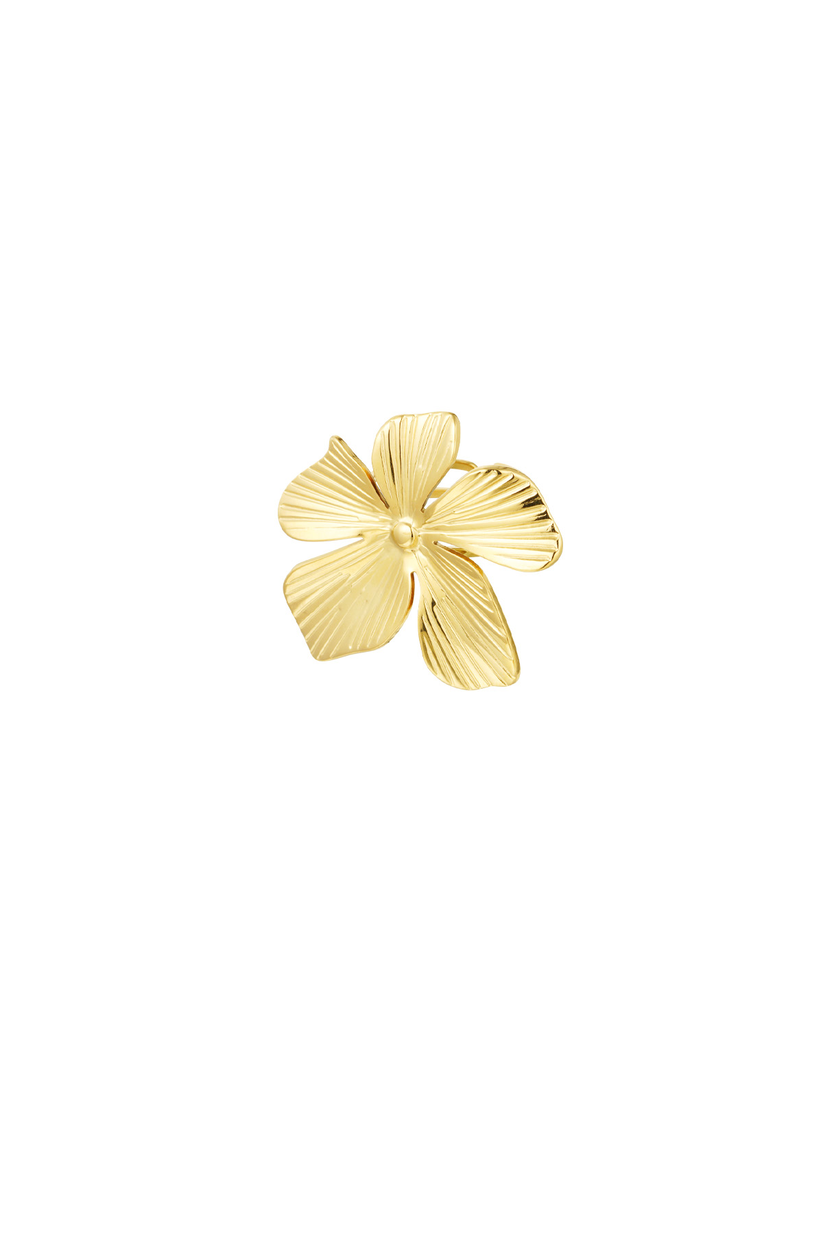Bague grande fleur - dorée h5 