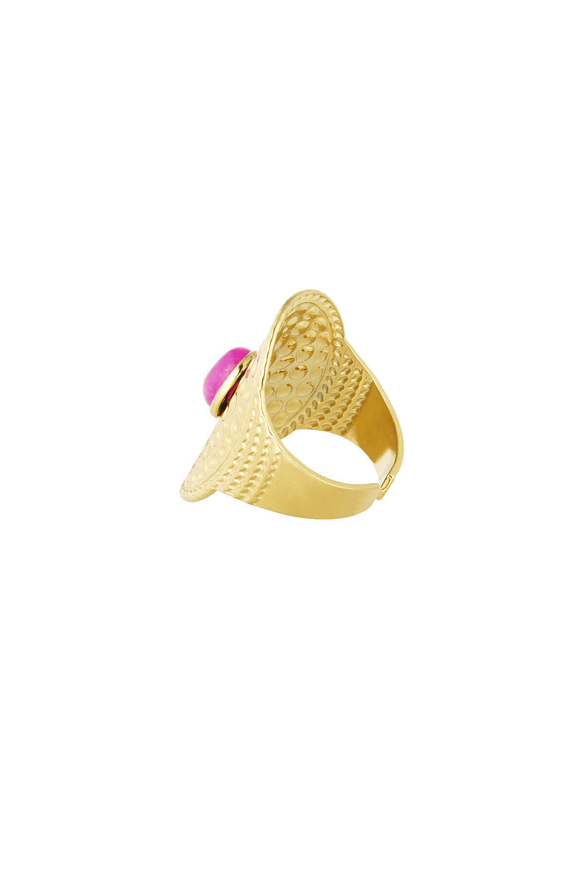 anello di dichiarazione pietra rosa Immagine3