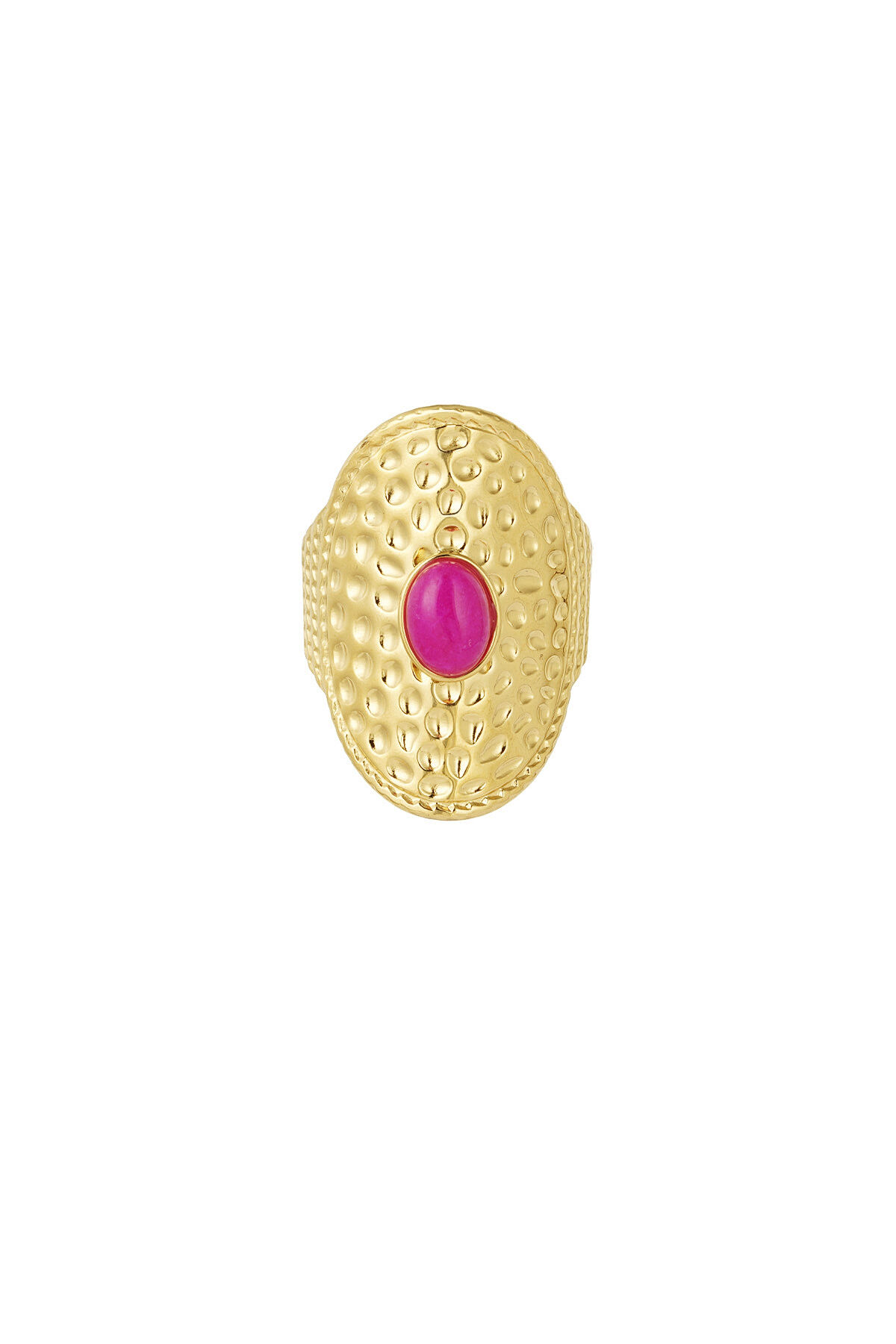 anello di dichiarazione pietra rosa 