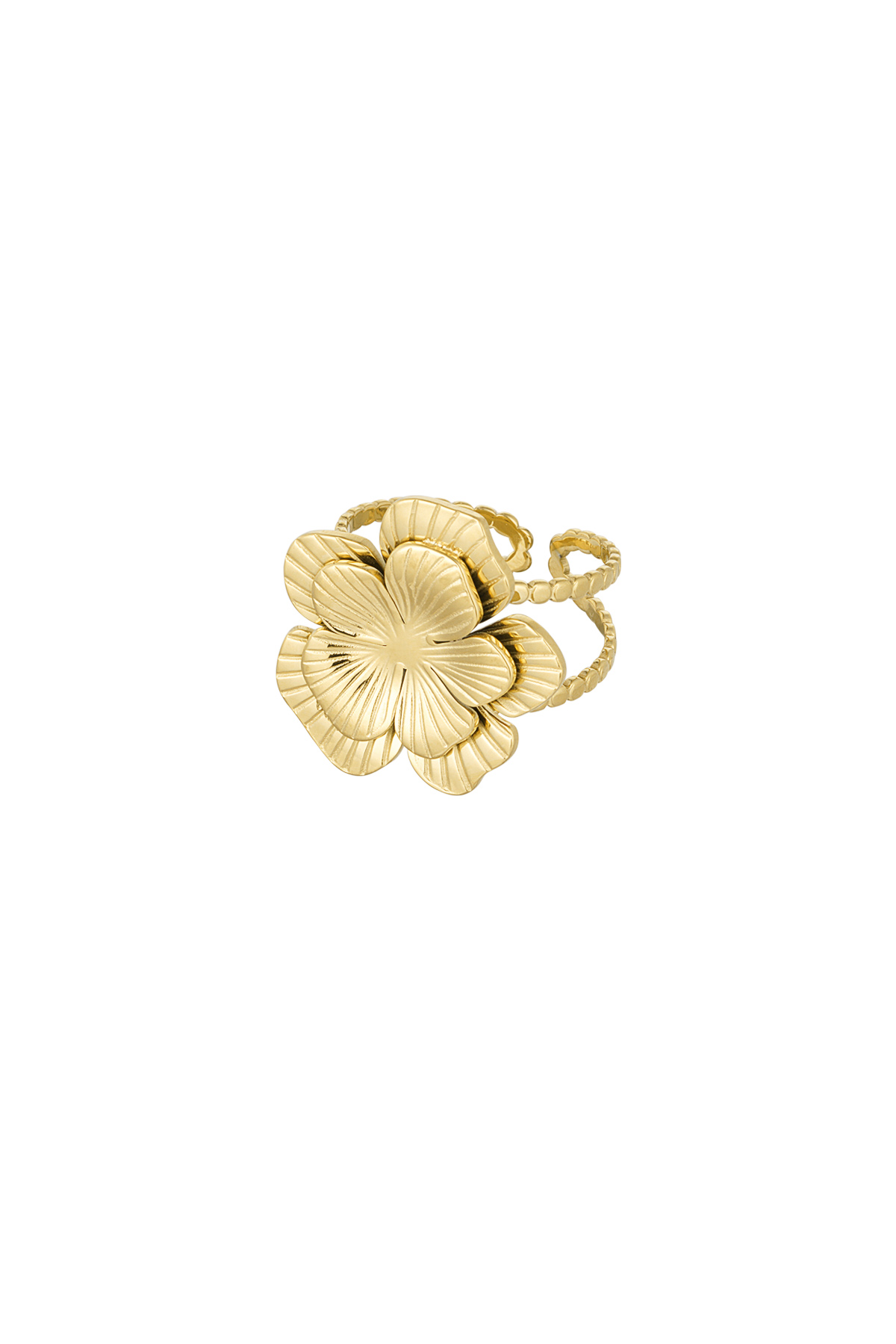anello con fiore grande regolabile h5 