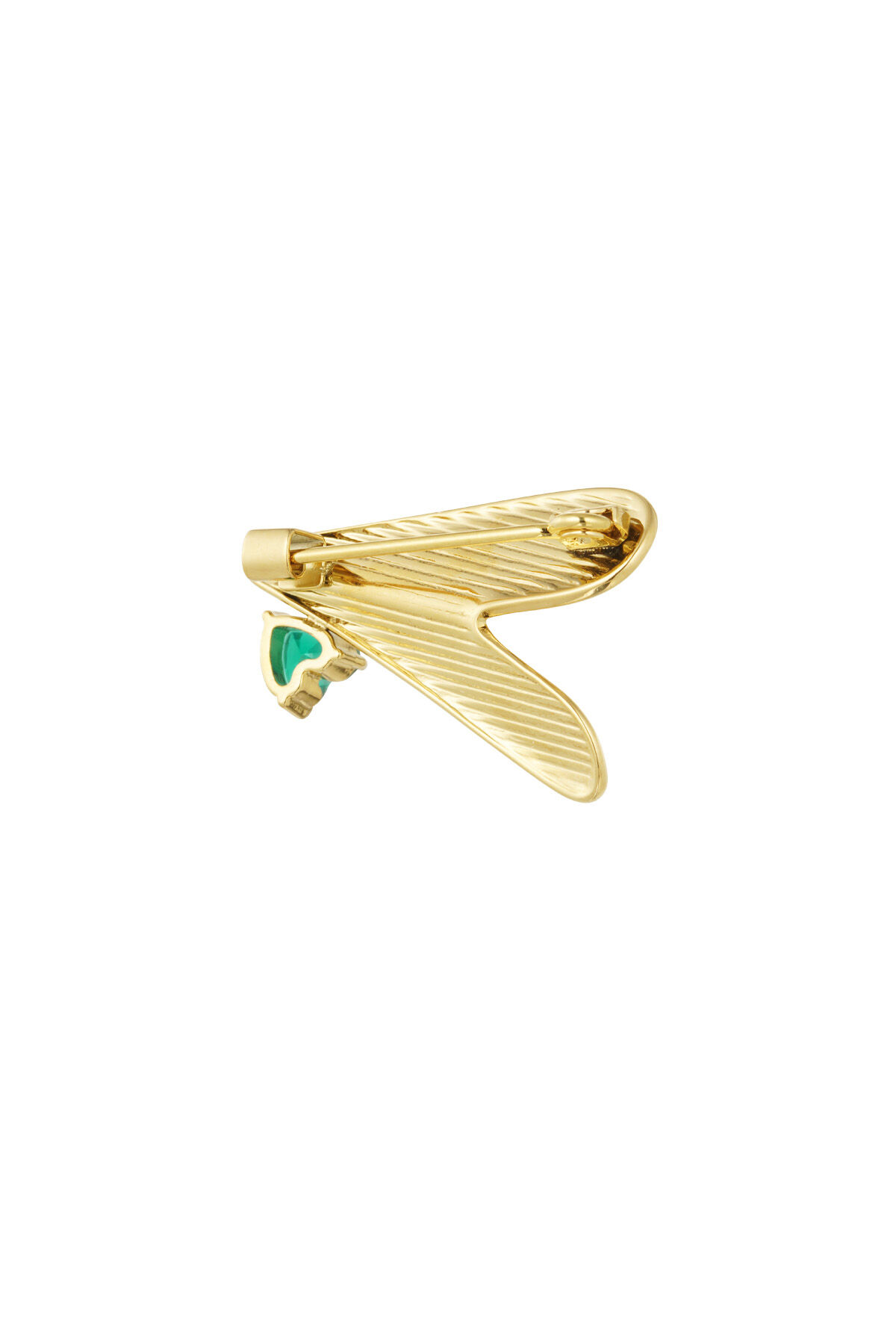 liefde broche met groene diamant Afbeelding2