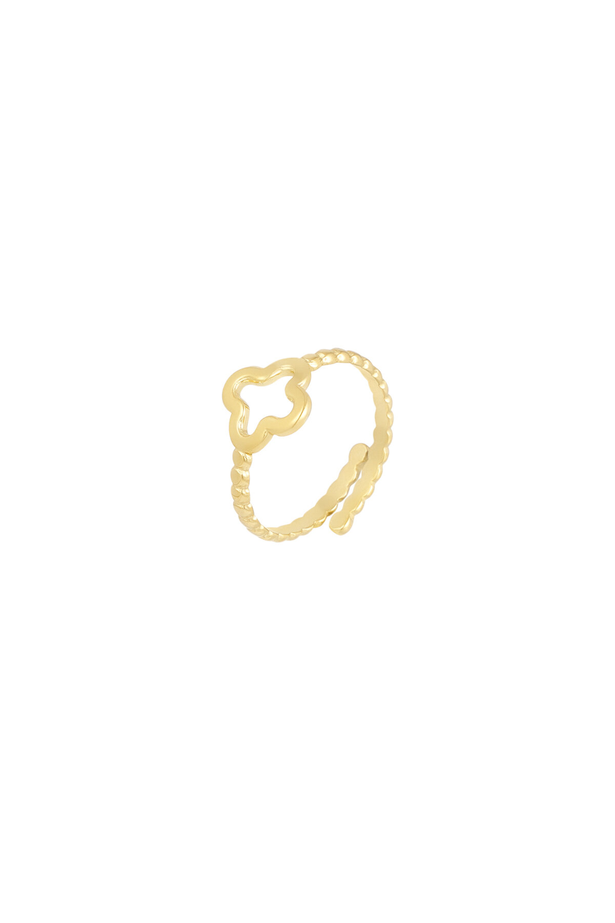 twisted ring with clover h5 