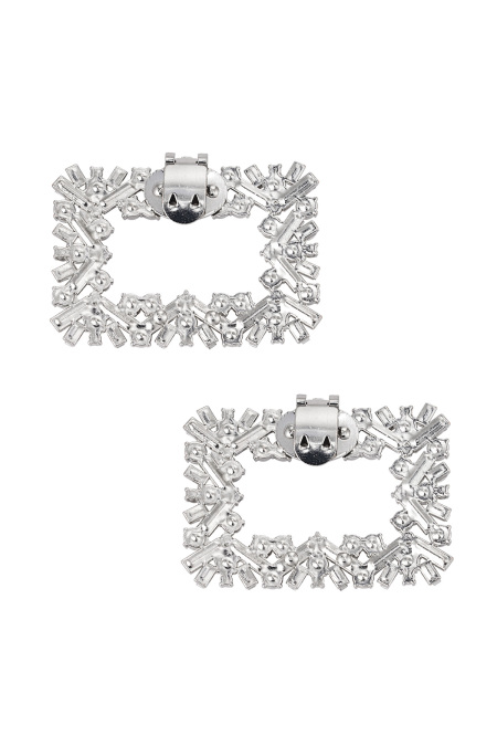Square Diamond Shoe Clips - Silver Color Color 2