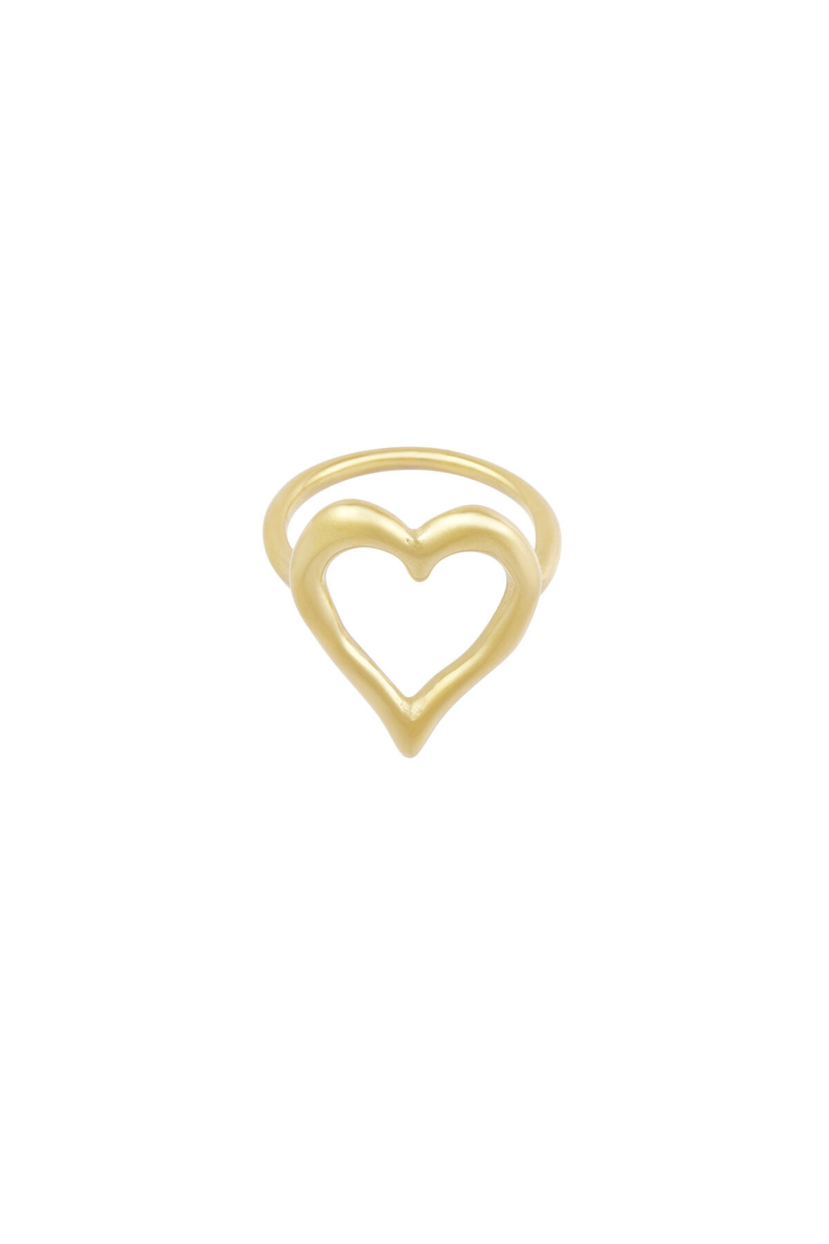 Structured heart ring - Gold Color 16  