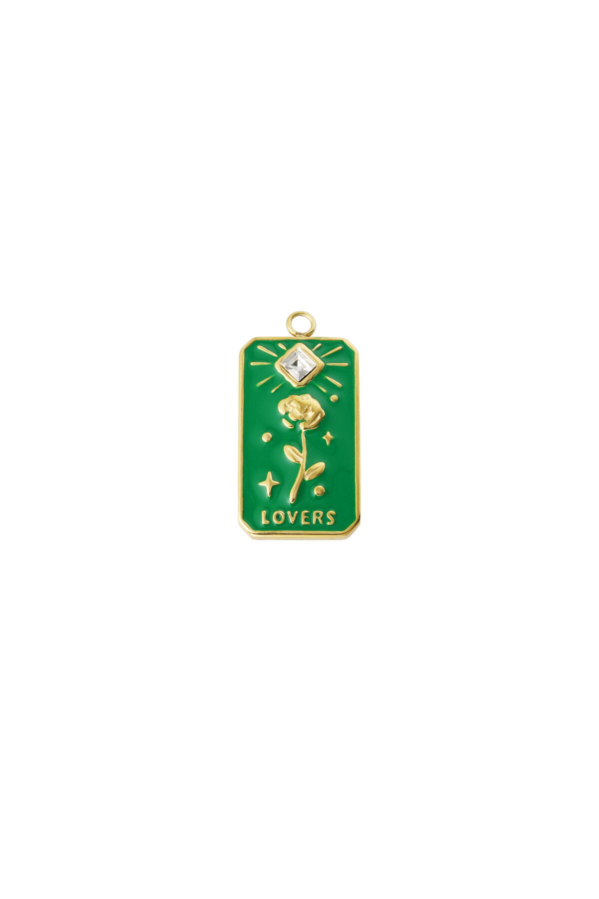 Charm rosa - Color dorado verde h5 