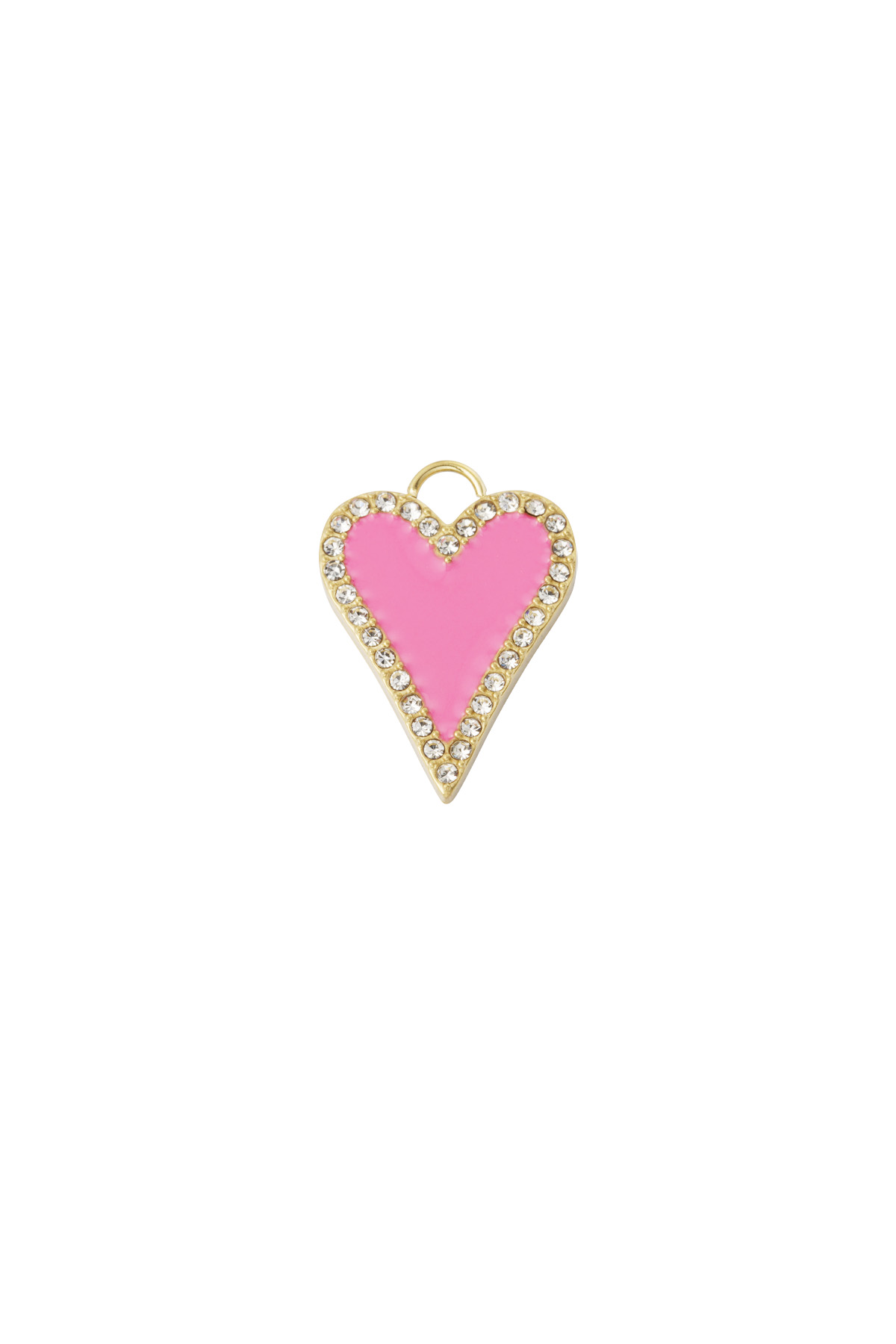 Glitter heart charm - pale pink