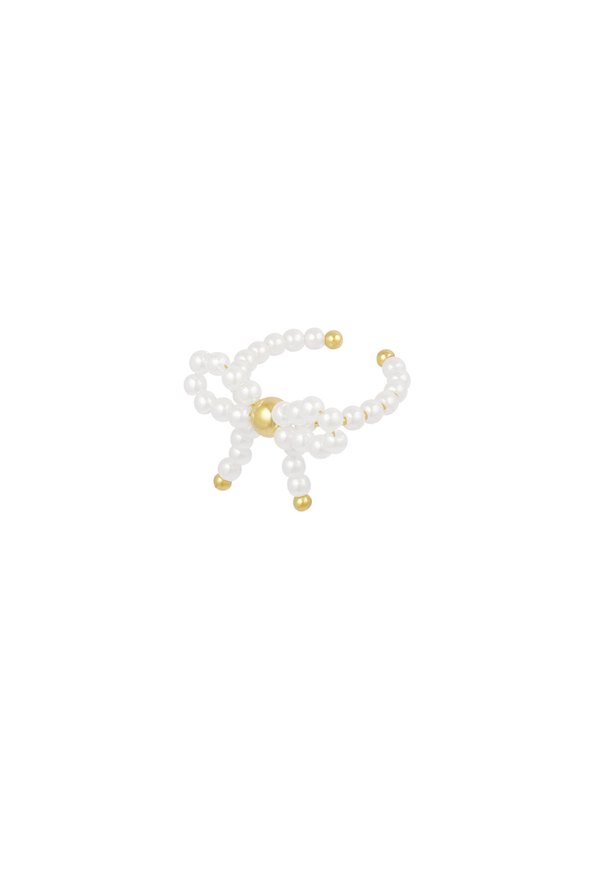 Anillo lazo perla - Color dorado blanco  Imagen4