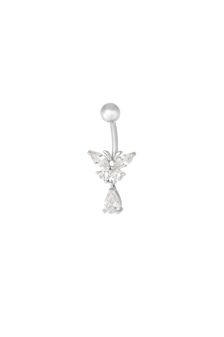 Piercing Para Ombligo Con Cristales Curvados - Dorado