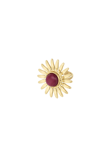 Sun With Colored Stone Ring