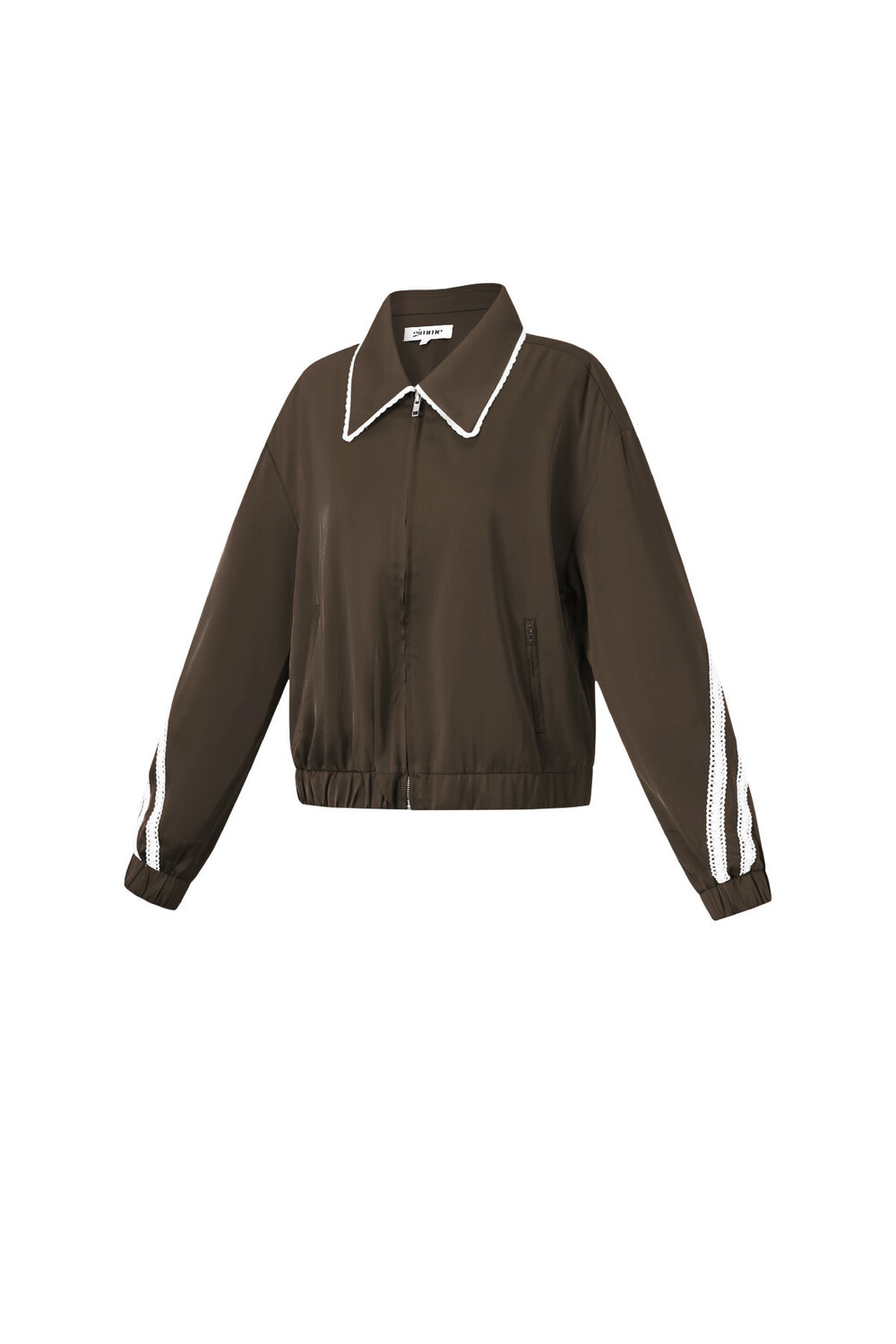 Woven Polyester Fiber Women's Jacket Sporty Color Clash 2-piece Set h5Picture2
