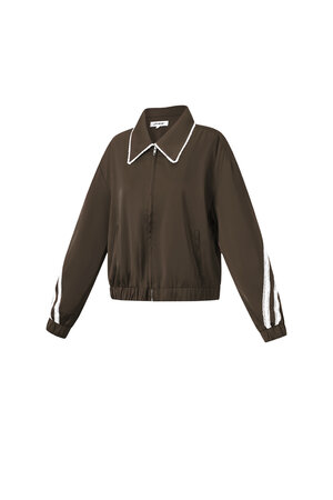 Woven Polyester Fiber Women's Jacket Sporty Color Clash 2-piece Set h5 Picture2