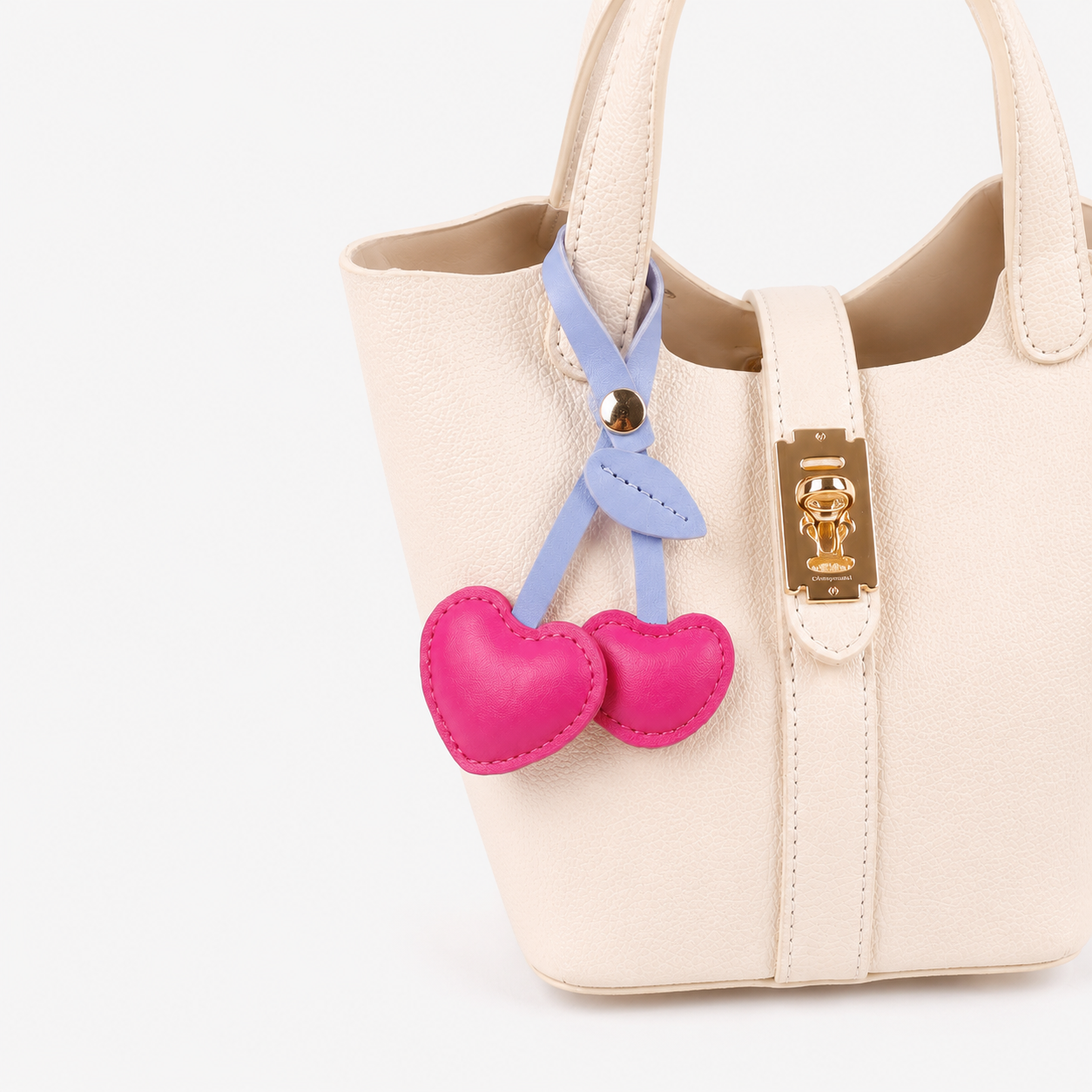 Romantic Series Daily Heart Mixed Color Cherry Pu Bag Charms