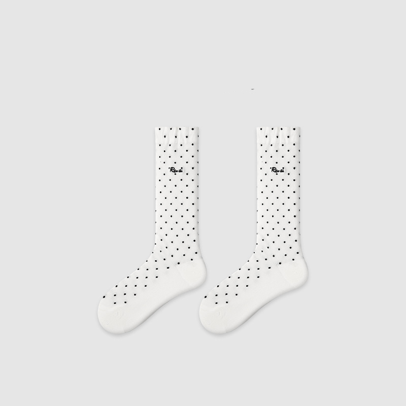 High Bounce Elegant Letters Polka Dots Mid-Calf Socks