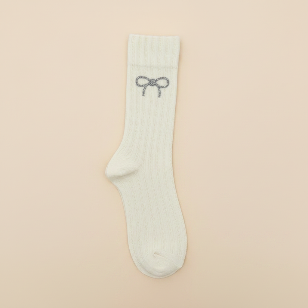 Elegant Solid Color Hot Rhinestones Mid-Calf Socks