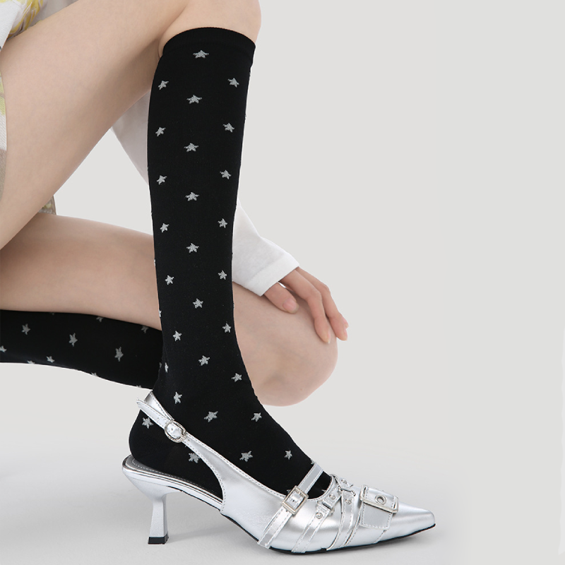 High Bounce Basic Geometric Pattern Gradient Mid-Calf Socks Picture3