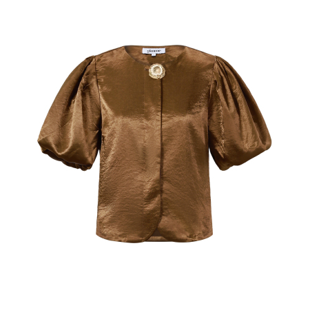 Woven Polyester Fiber Women's Short Sleeve Tops Elegant Solid Color 2