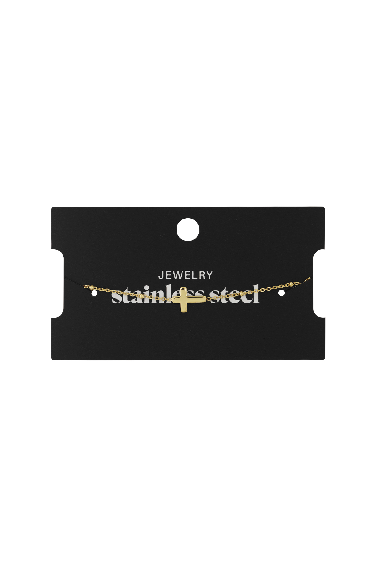 Armband Classic Cross Goud Kleur Stainless Steel, foto 3 van 4
