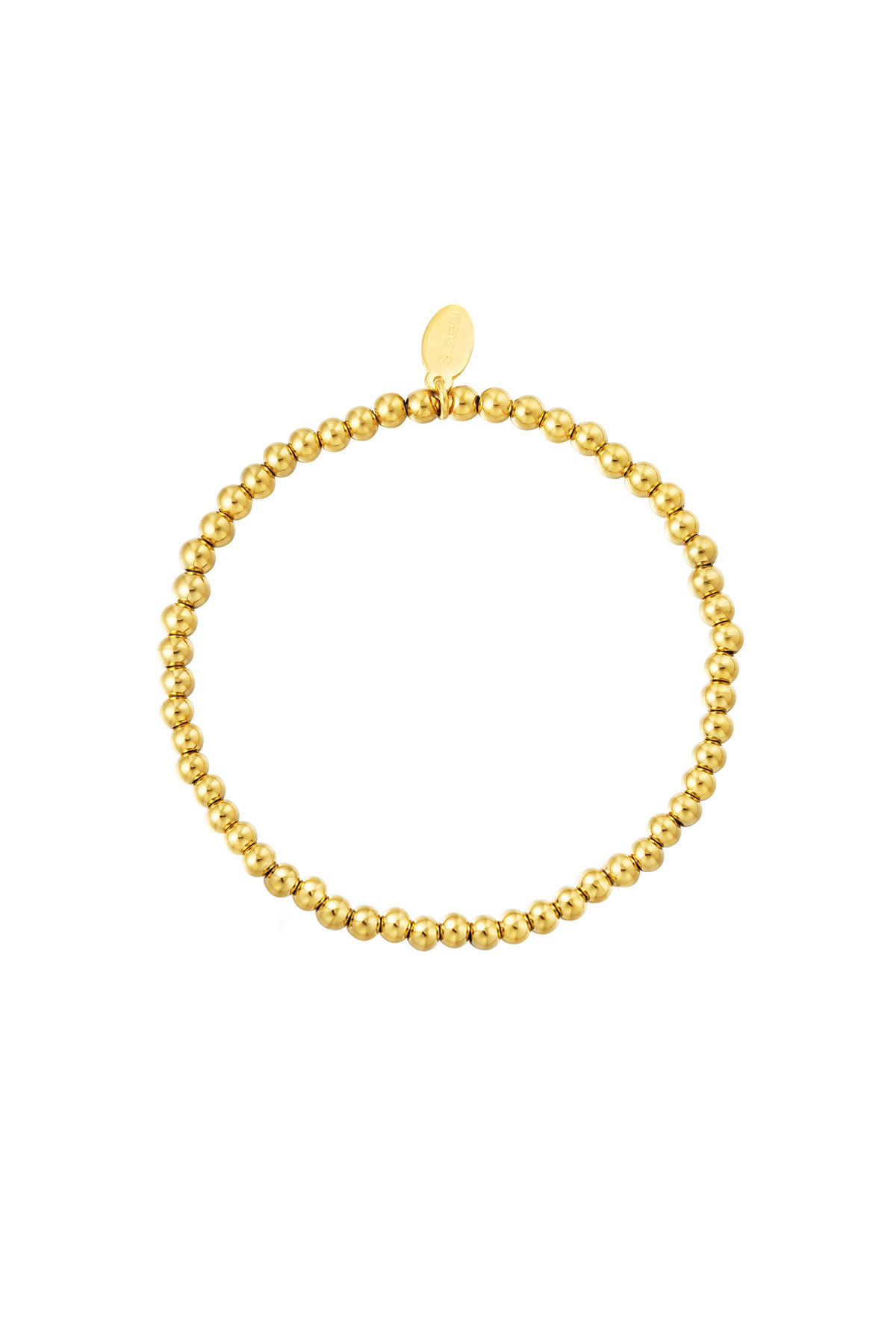 Bracelet Perles Midi Doré Acier Inoxydable-4MM h5 Image3
