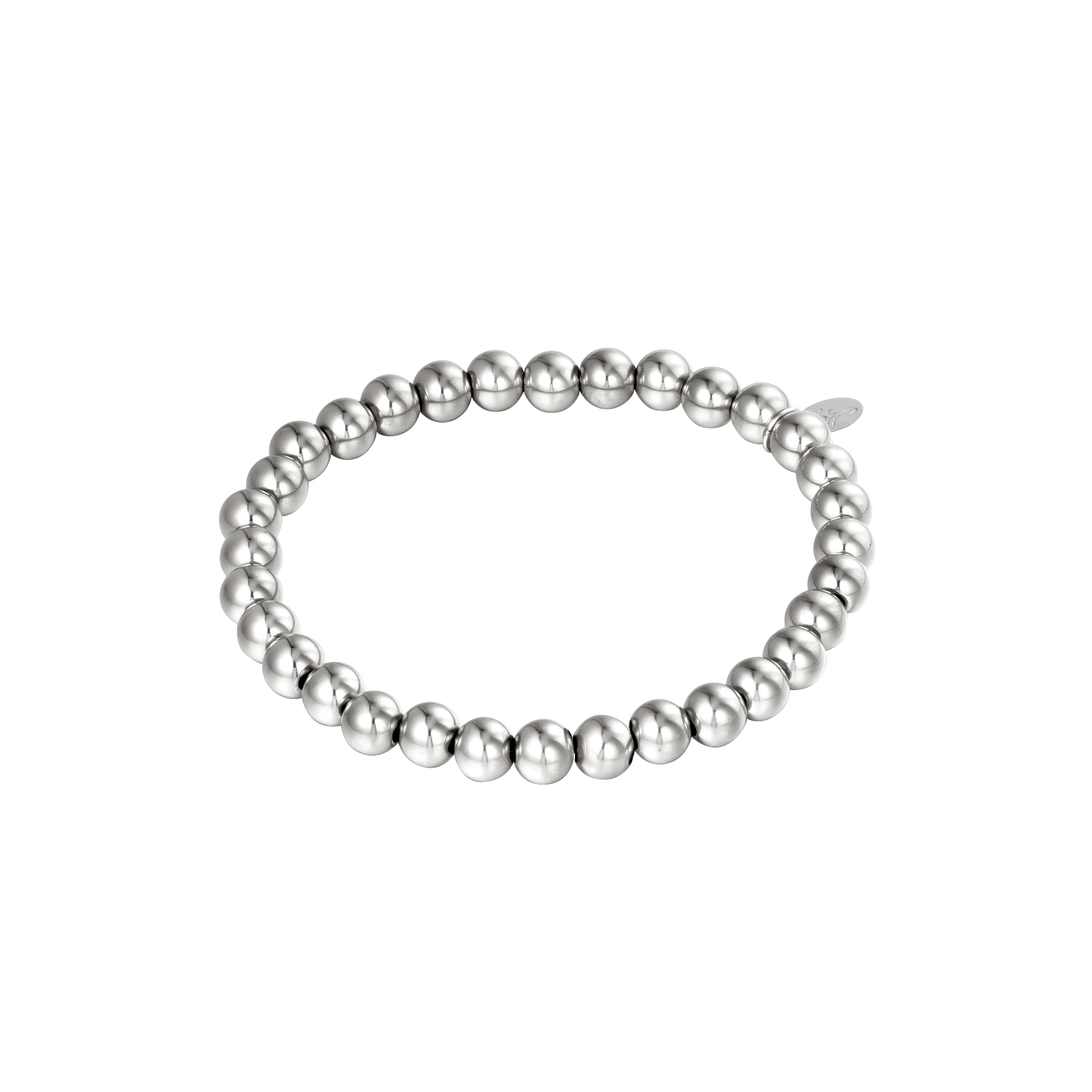 Bracelet Big Beads Gold Color Stainless Steel-6MM h5 