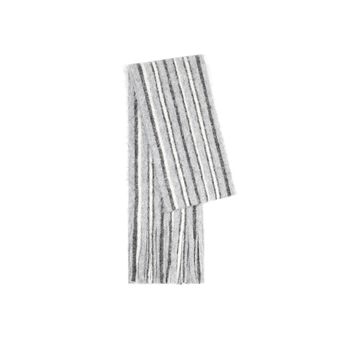 1 Piece Wool & Polyester Tassel Color-blocked Striated Winter Scarf Picture8