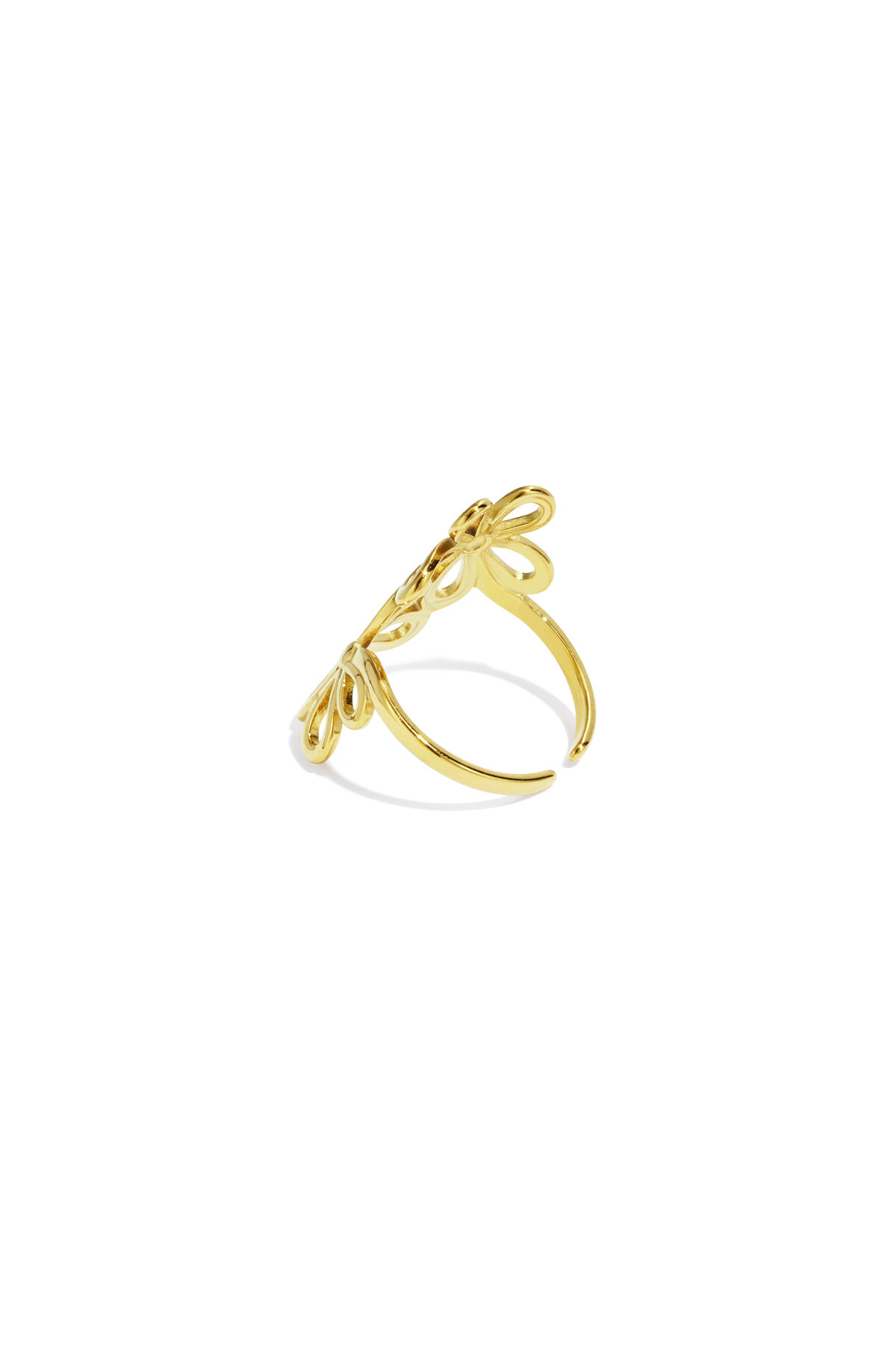 Edelstahl Statement Ringe Blume Casual Daily Simple Serie Damenschmuck (Pack with plastic bag) h5 Bild4