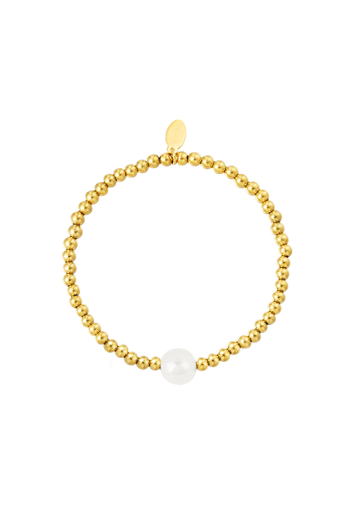Bilezik büyük inci Gold Stainless Steel Resim3