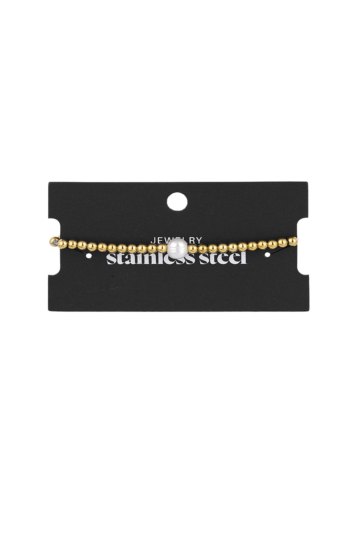 Bilezik büyük inci Gold Stainless Steel h5 Resim4