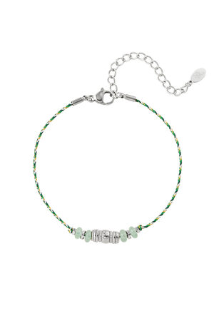 satin bracelet with natural stones green and h5