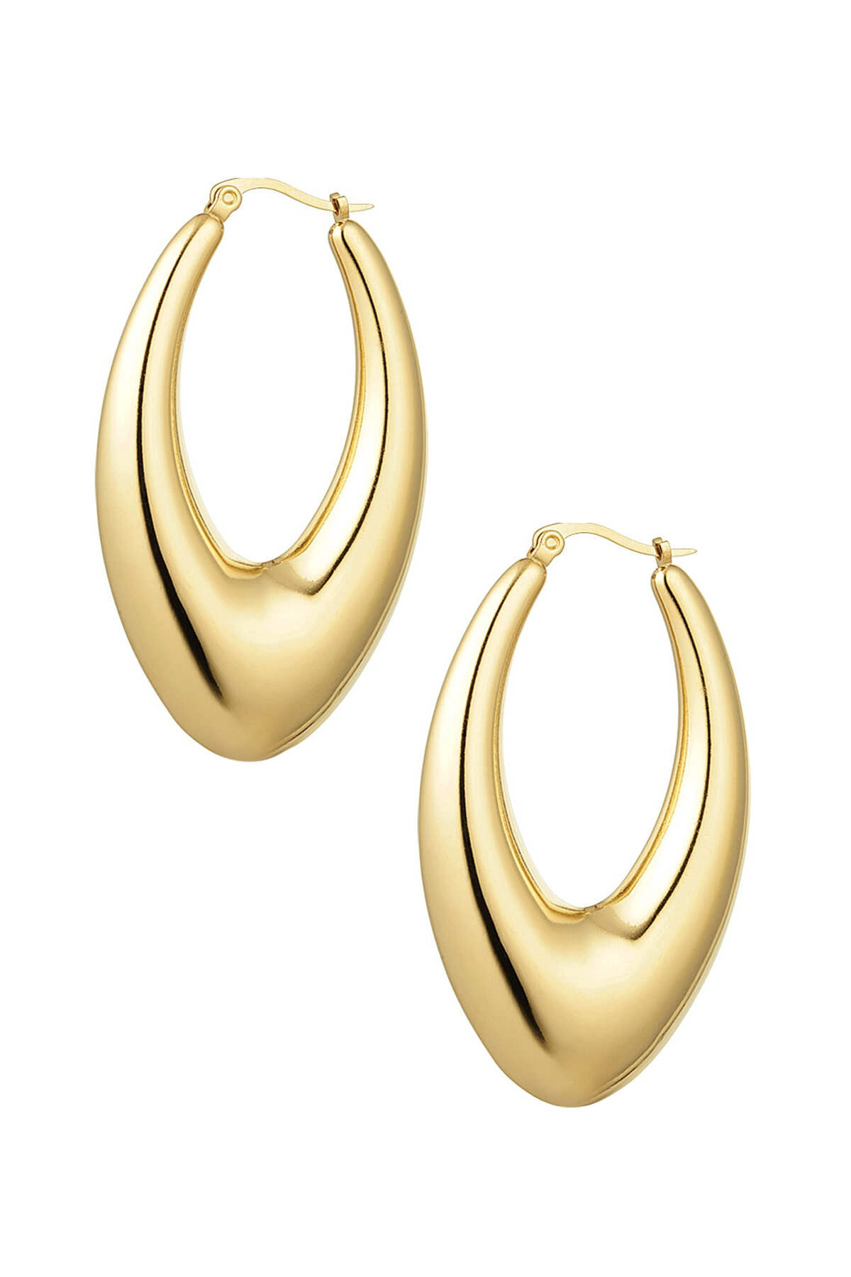 Grandes boucles d'oreilles pendantes dorées - doré 