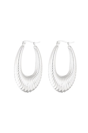 Paslanmaz Çelik Geometrik Oval Küpe h5 