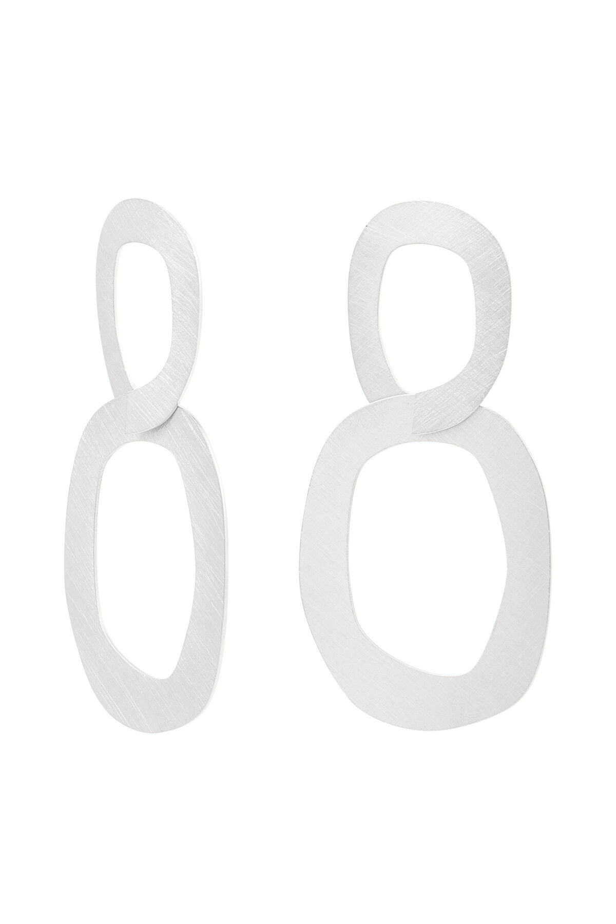 Pendientes eslabón - plata Acero inoxidable h5 