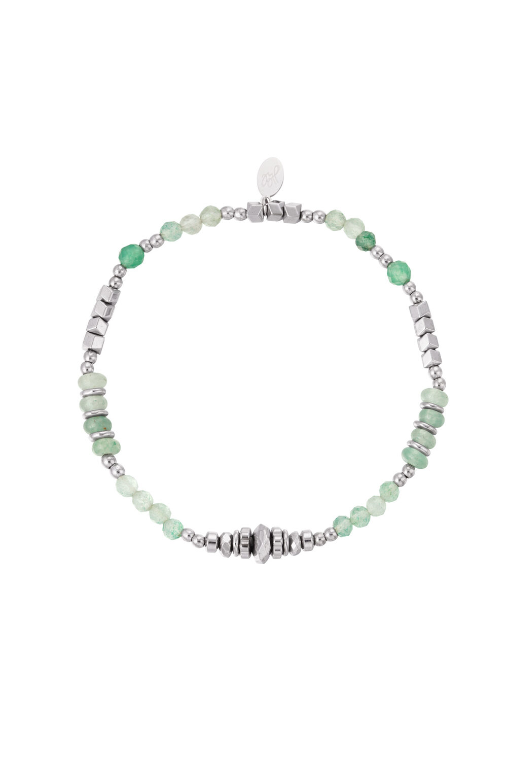 Armband Bead Party - Grün & Goldfarbe Edelstahl