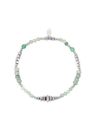 Armband Bead Party - Grün & Goldfarbe Edelstahl h5