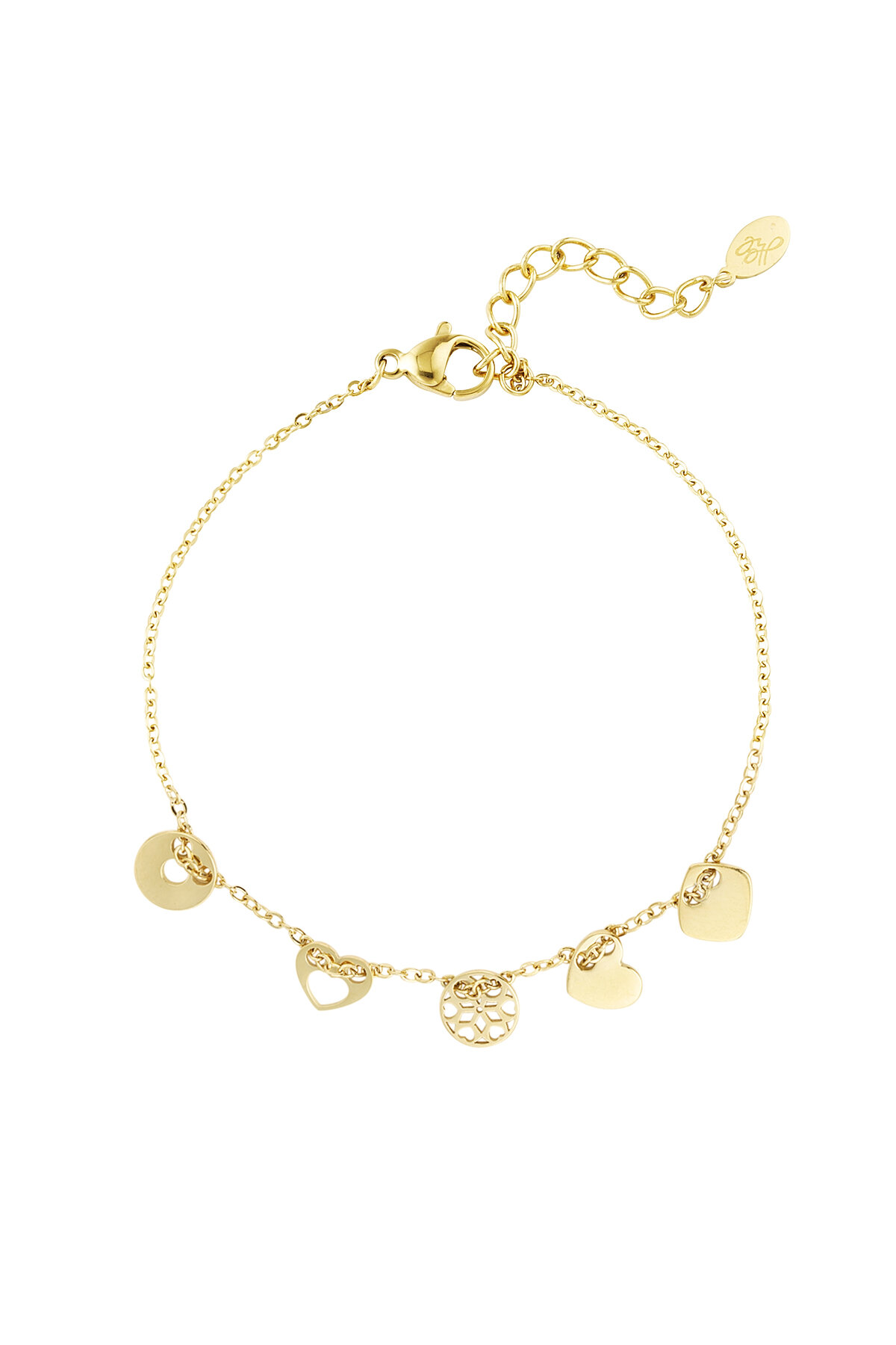 Bracelet avec charms - Acier Inoxydable Doré 