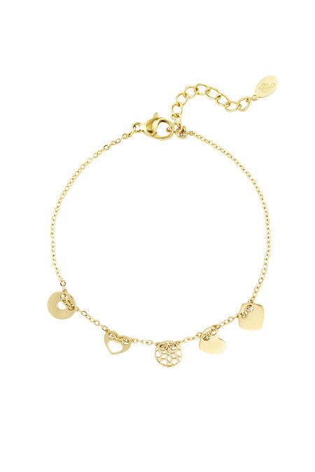 bracciale con ciondoli - acciaio inossidabile color colore oro 2