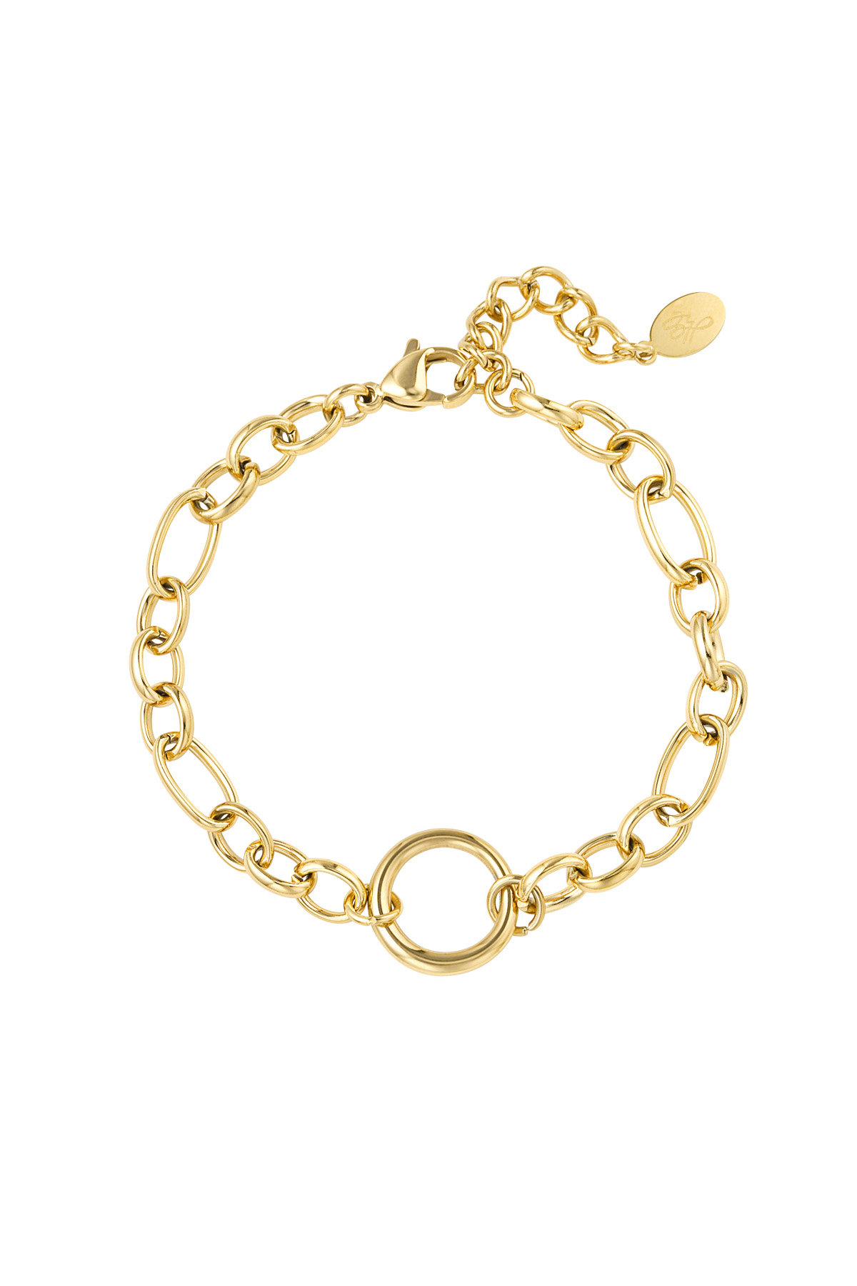 Pulsera de eslabones redonda - Color dorado Acero inoxidable 
