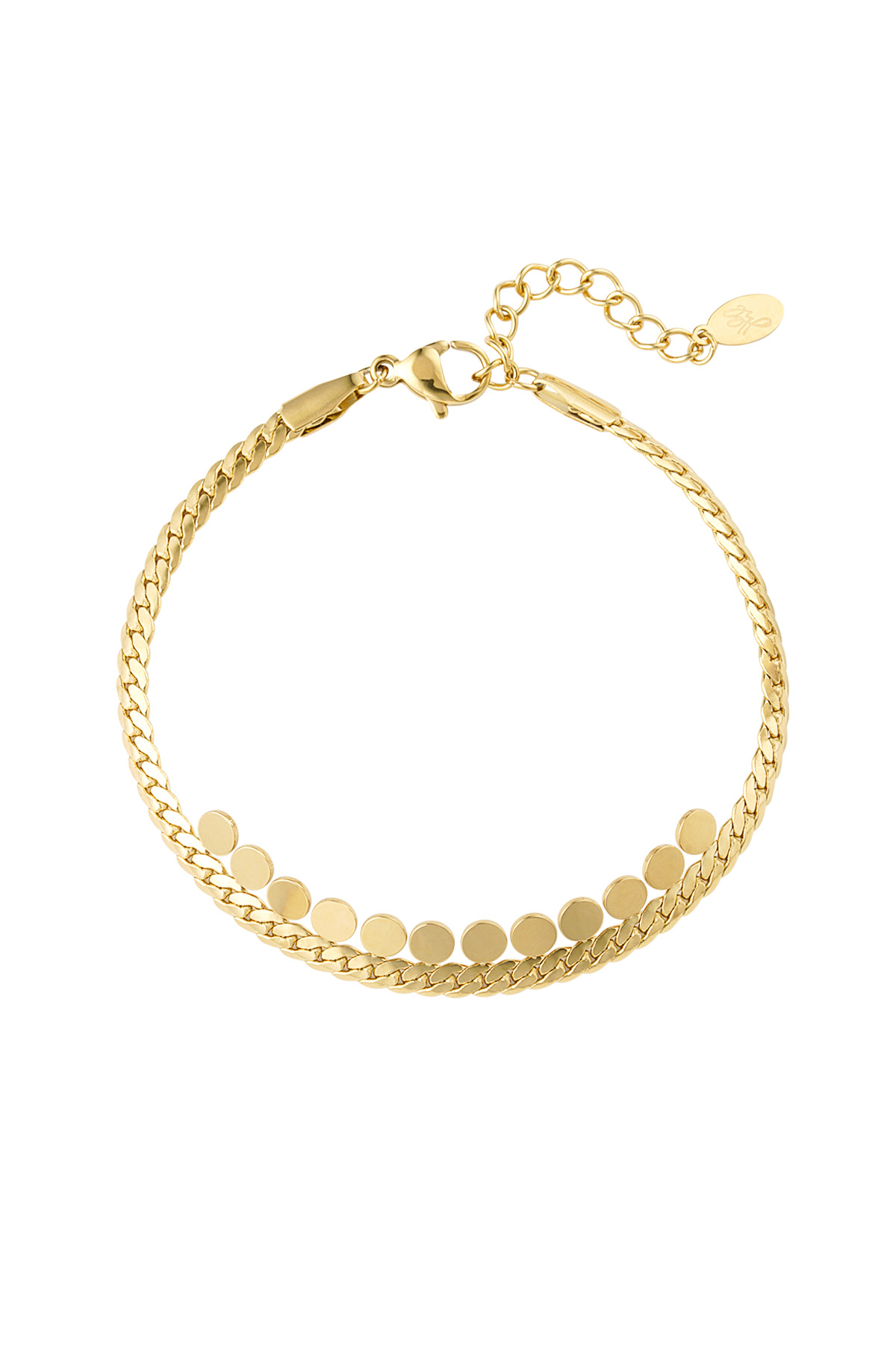 Gevlochten armband met details - Goud kleur Stainless Steel h5 