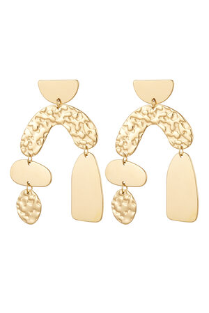 Statement earrings asymmetrical - silver color Stainless Steel h5