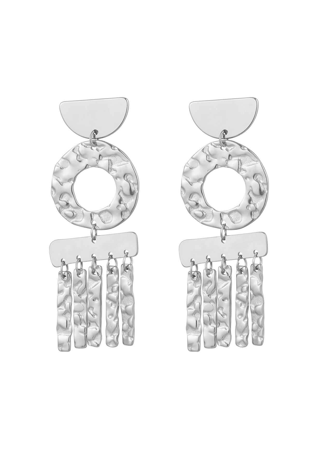 Decorazione orecchini Statement - Argento Acciaio inossidabile h5 