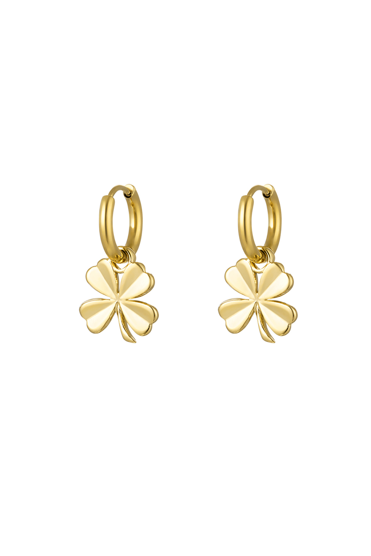 Earrings basic four-leaf clover - Gold Color Stainless Steel h5 