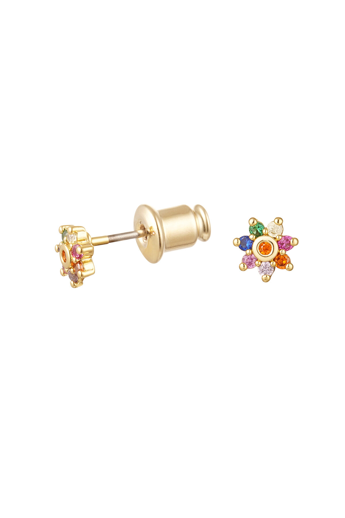 Orecchini a bottone chic - Colore oro/multi Copper 