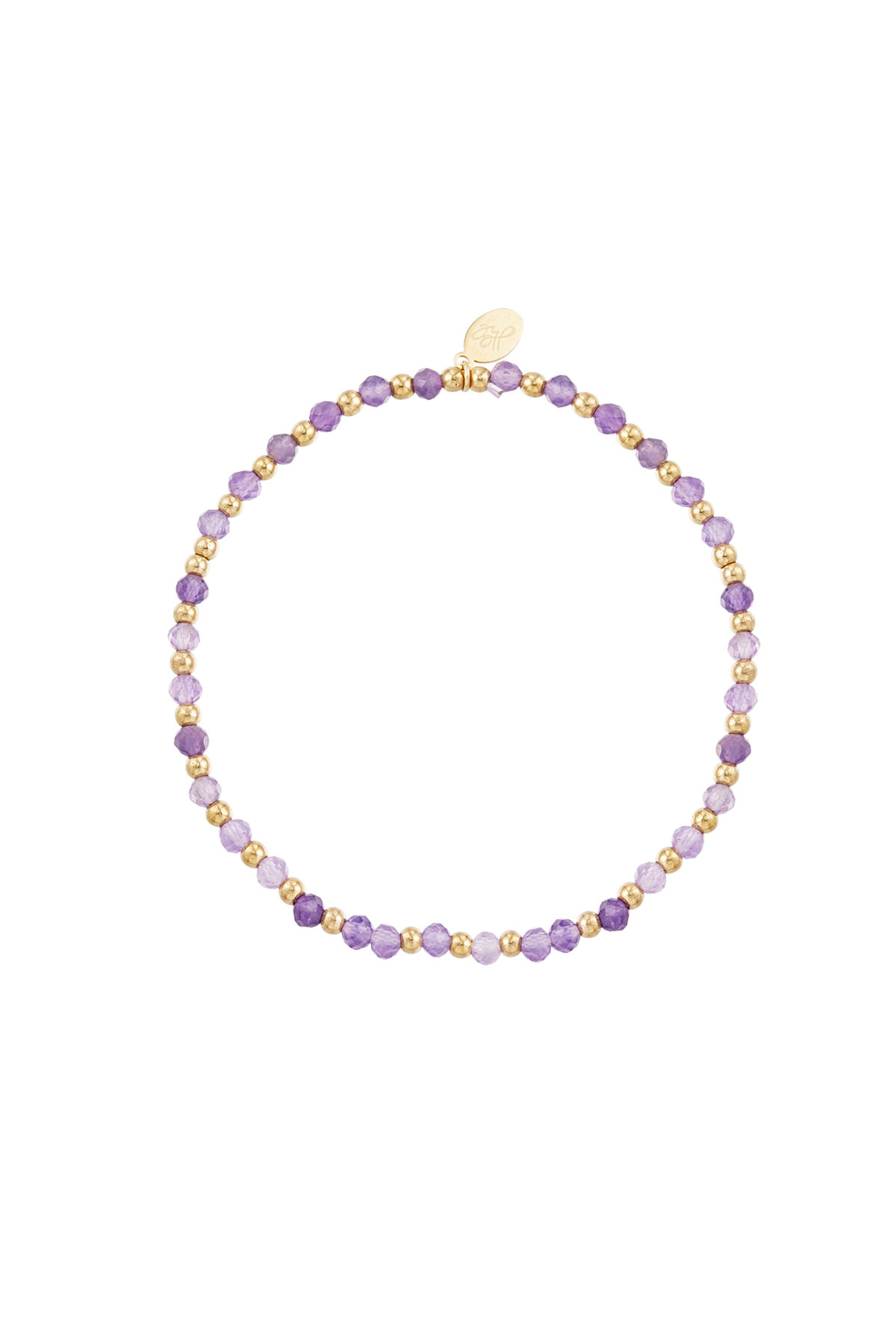 Beaded bracelet - lilac/Gold color
