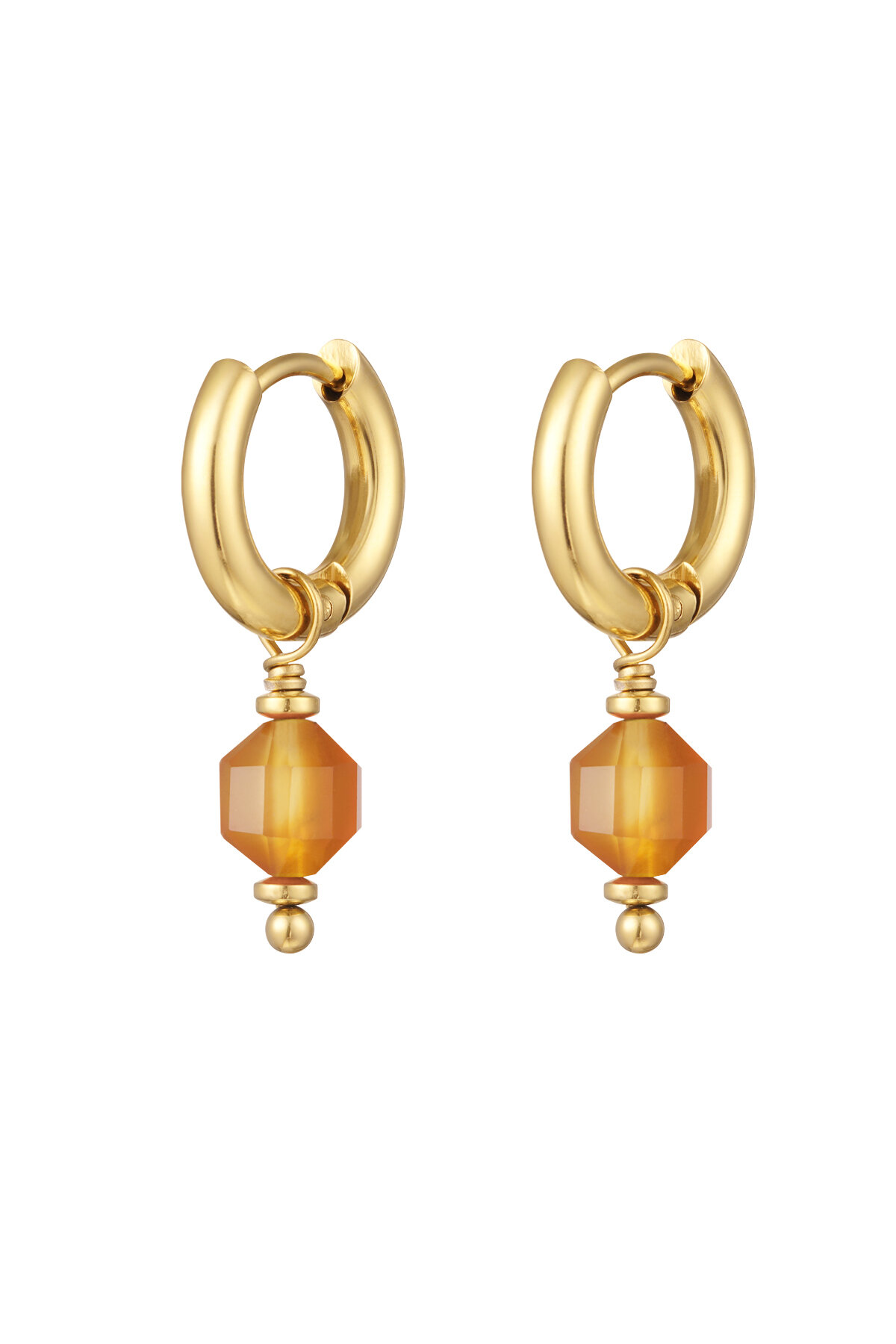 Orecchini con pietra gennaio - Colore oro/marrone 2