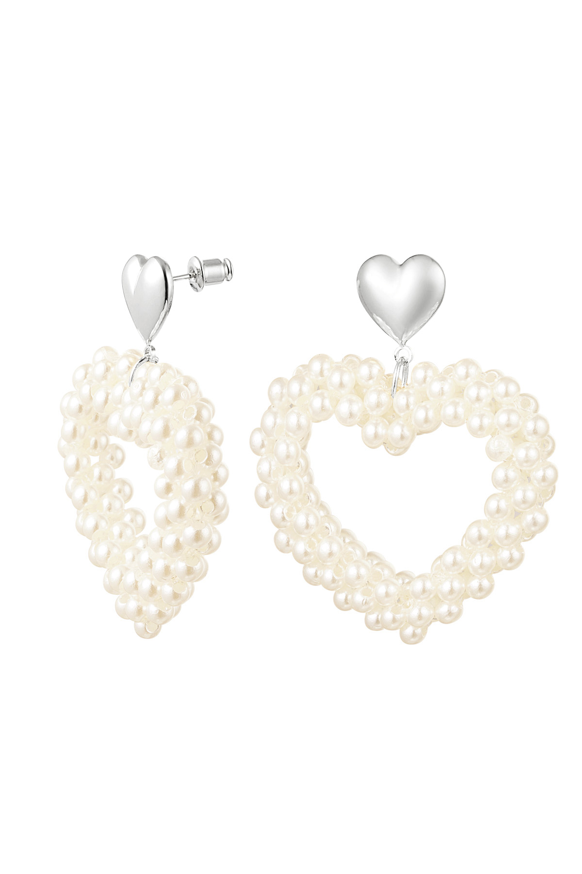 orecchini cuore perle - rame colore oro 