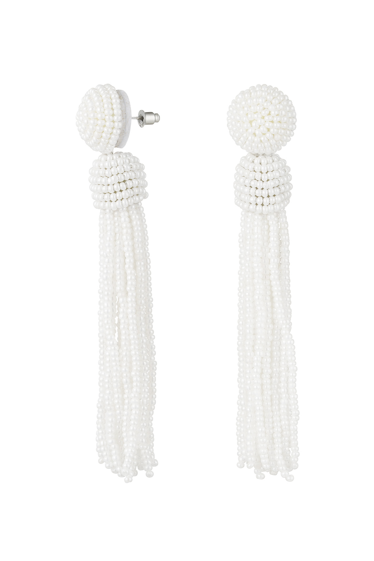 Groothandel Oorringen met Glazen Kwastjes Fuchsia Statement Design Set van 1, foto 6 van 6