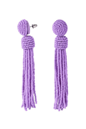 Orecchini Nappa Di Perline - Fucsia Perle Di Vetro h5
