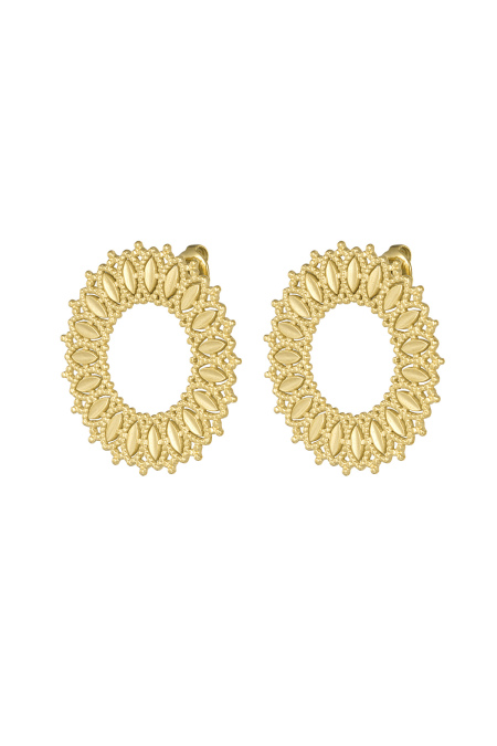 Sonnen-Statement-Ohrringe – Goldfarbe - Goldfarbefarbe