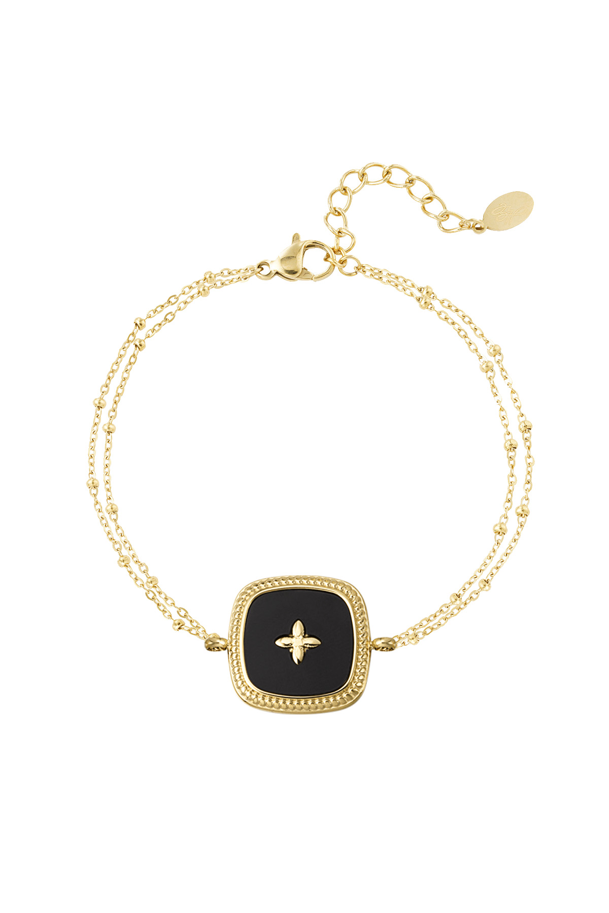 bracciale doppio ciondolo quadrato 2